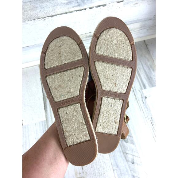 Talbots Women’s 8 Blue Izzy D’Orsay Embroidered Chambray Espadrille Sandals NEW - Picture 7 of 9